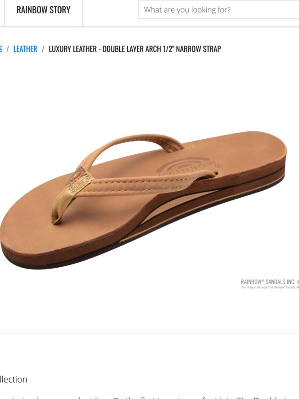 Rainbow Sandals Luxury Leather - Double Layer Arch 1/2" Narrow Strap in Buckskin